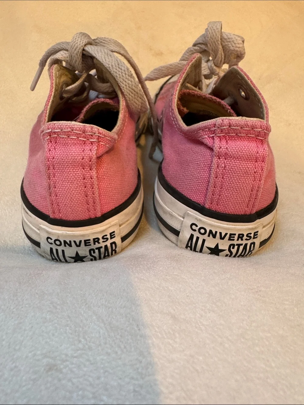 Converse Kids Low Top Canvas Sneakers - Pink with White Accents
